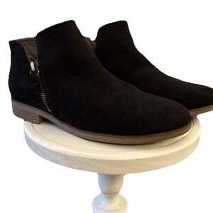 $110 Dr. Scholl's Women's Astir Ankle Booties Sueded Black Size 7.5 Medium EUC